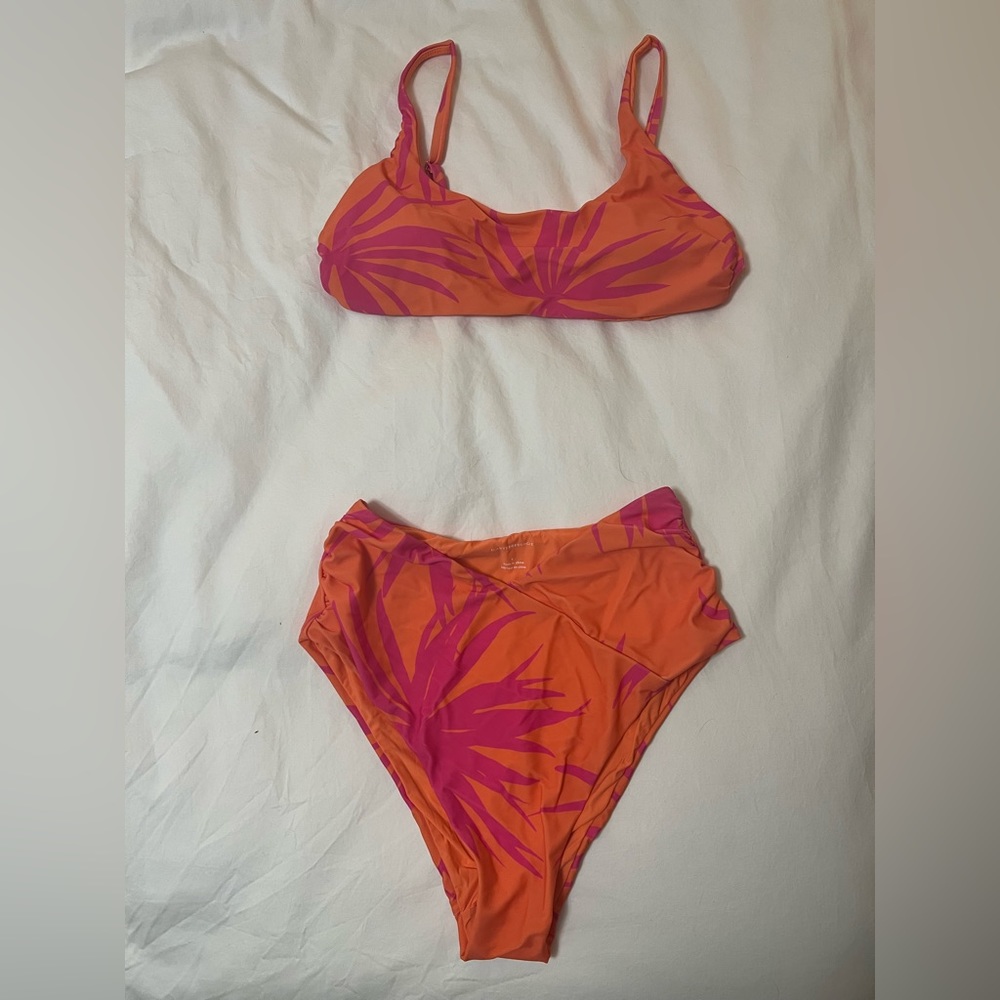 By Anthropologie high-waisted bikini two piece swim suit